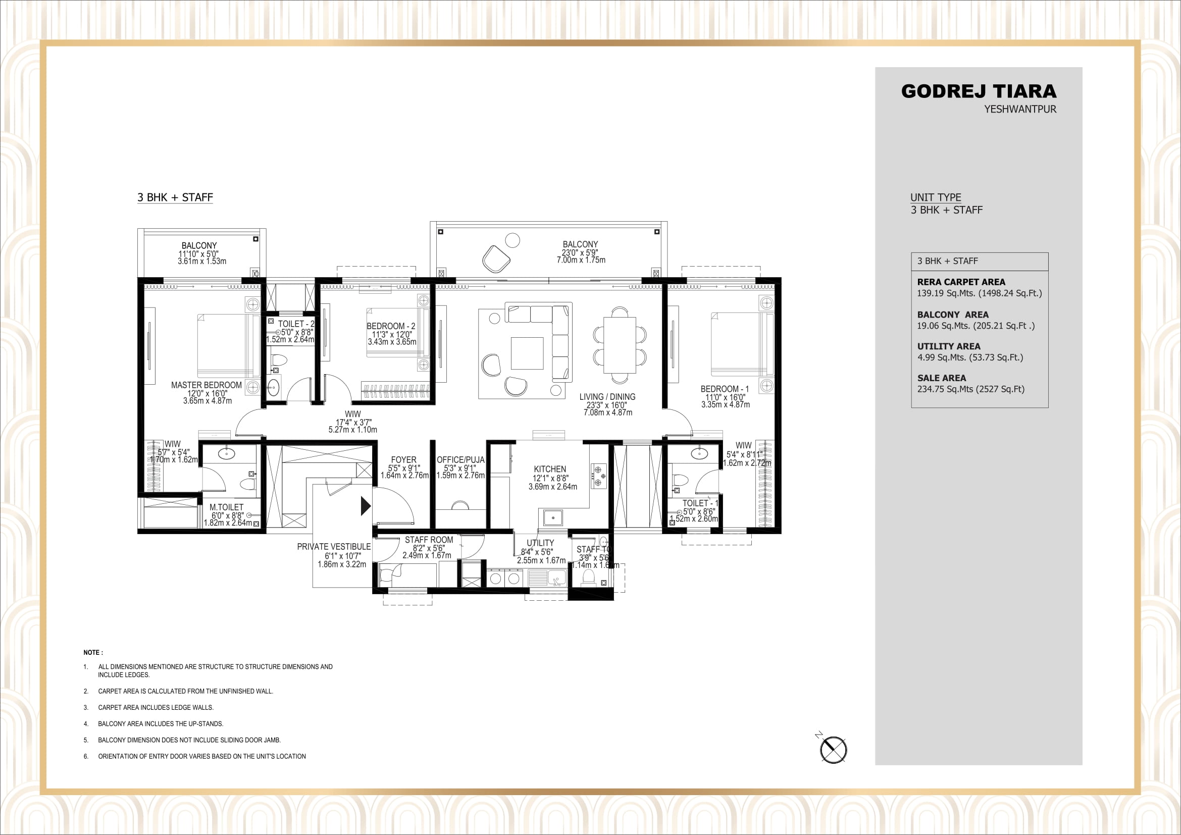 Godrej Tiara 3.5 BHK Floor Plan