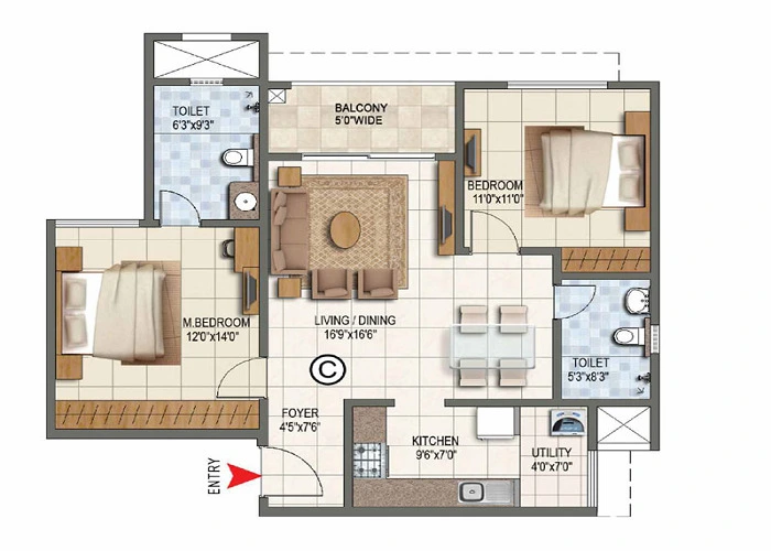 Featured Image of Godrej Nirvaan 2 BHK Floor Plan